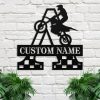 DINOZOZO Motocross Monogram Split Letter Race Flag Custom Metal Signs2