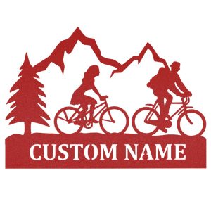 DINOZOZO Mountain Biking Couple Valentines Day Engagement Wedding Anniversary Gift Custom Metal Signs3