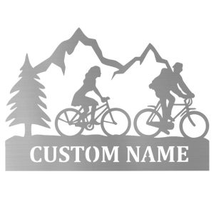 DINOZOZO Mountain Biking Couple Valentines Day Engagement Wedding Anniversary Gift Custom Metal Signs4