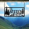 DINOZOZO Mountain Forest Last Name Custom Metal Signs
