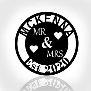 DINOZOZO Mr and Mrs Last Name Valentine’s Day Engagement Wedding Anniversary Gift Custom Metal Signs