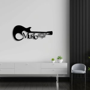 DINOZOZO Music Connects People Guitar Custom Metal Signs5