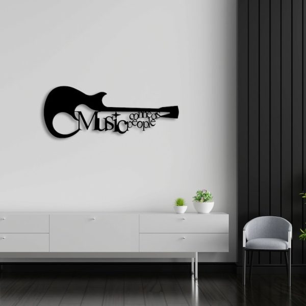 DINOZOZO Music Connects People Guitar Custom Metal Signs