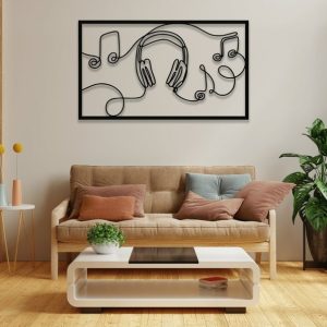 DINOZOZO Music Headphone Line Art Music Room Recording Studio Business Custom Metal Signs