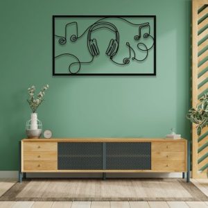 DINOZOZO Music Headphone Line Art Music Room Recording Studio Business Custom Metal Signs2