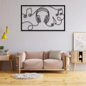 DINOZOZO Music Headphone Line Art Music Room Recording Studio Business Custom Metal Signs