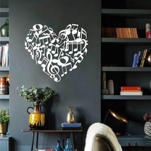 DINOZOZO Music Notes Heart Symbol Music Room Recording Studio Business Custom Metal Signs5