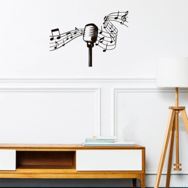 DINOZOZO Music Notes Microphone Music Room Recording Studio Business Custom Metal Signs