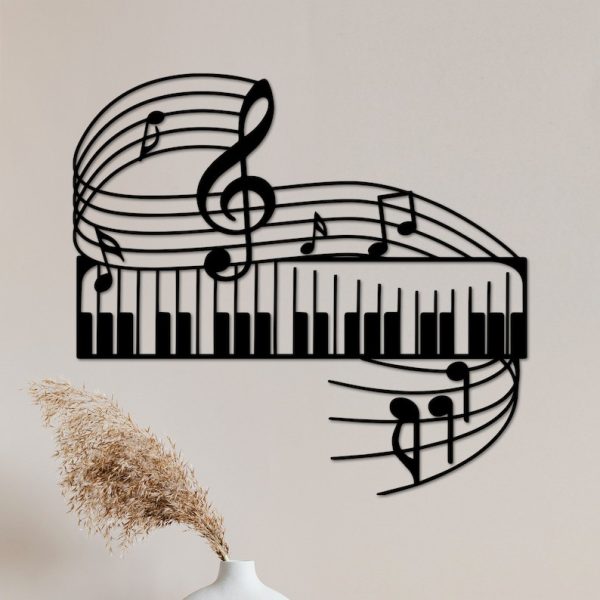 DINOZOZO Music Notes Piano Wall Art Music Room Recording Studio Business Custom Metal Signs