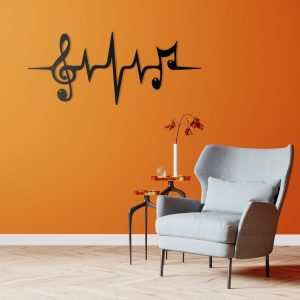 DINOZOZO Music Notes Treble Clef Heartbeat Music Room Recording Studio Business Custom Metal Signs