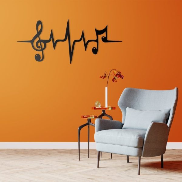 DINOZOZO Music Notes Treble Clef Heartbeat Music Room Recording Studio Business Custom Metal Signs