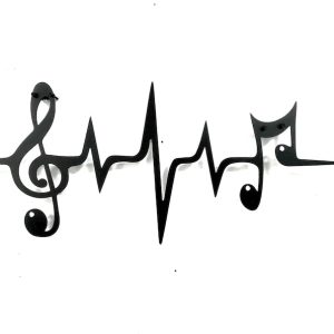 DINOZOZO Music Notes Treble Clef Heartbeat Music Room Recording Studio Business Custom Metal Signs4