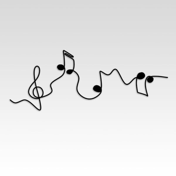 DINOZOZO Music Notes Treble Clef Line Art Minimalism Music Room Recording Studio Business Custom Metal Signs