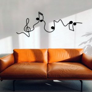 DINOZOZO Music Notes Treble Clef Line Art Minimalism Music Room Recording Studio Business Custom Metal Signs4