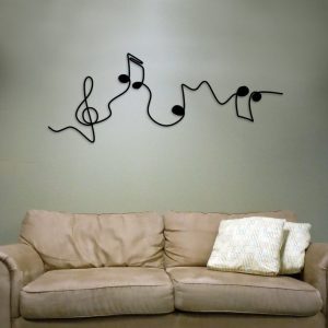 DINOZOZO Music Notes Treble Clef Line Art Minimalism Music Room Recording Studio Business Custom Metal Signs5