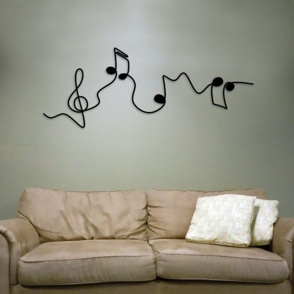 DINOZOZO Music Notes Treble Clef Line Art Minimalism Music Room Recording Studio Business Custom Metal Signs