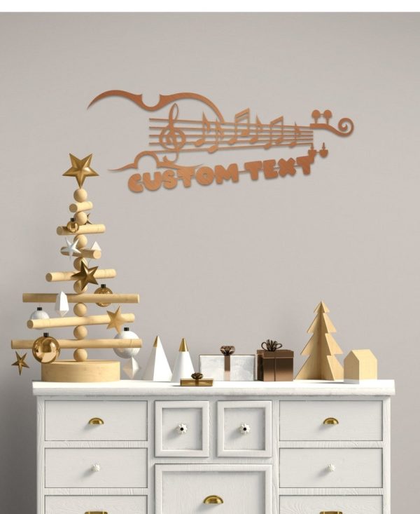 DINOZOZO Music Notes Violin Teacher Name Sign Music Room Recording Studio Business Custom Metal Signs