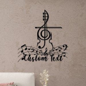 DINOZOZO Music Notes and Violin Music Room Recording Studio Business Custom Metal Signs