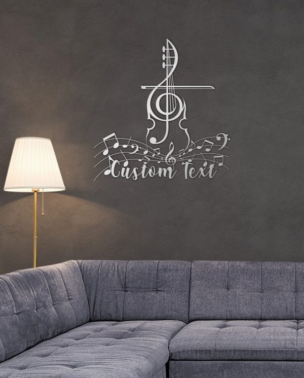 DINOZOZO Music Notes and Violin Music Room Recording Studio Business Custom Metal Signs