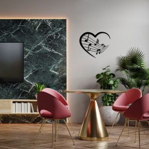 DINOZOZO Music Sheet Art Heart Shape Music Room Recording Studio Business Custom Metal Signs2