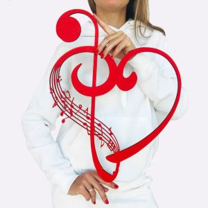 DINOZOZO Musical Note Heart Treble Clef Music Lover Music Room Recording Studio Business Custom Metal Signs3