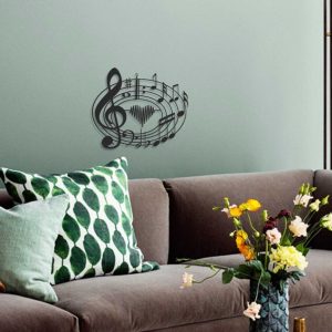 DINOZOZO Musical Notes Heart Sound Wave Music Room Recording Studio Business Custom Metal Signs