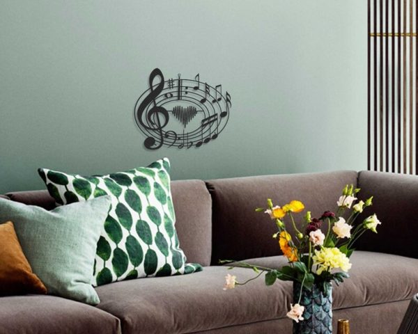 DINOZOZO Musical Notes Heart Sound Wave Music Room Recording Studio Business Custom Metal Signs