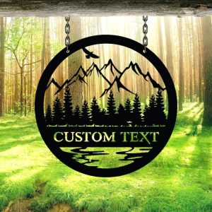 DINOZOZO Nature Mountain Forest Hill and Trees Cabin Custom Metal Signs2