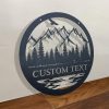 DINOZOZO Nature Mountain Forest Hill and Trees Cabin Custom Metal Signs3