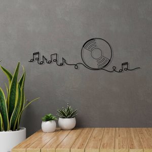 DINOZOZO Notes and Vinyl Line Art Music Room Recording Studio Business Custom Metal Signs2