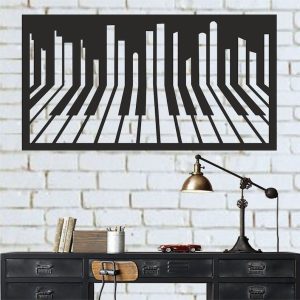 DINOZOZO Piano Keyboard Unique Wall Art Music Room Recording Studio Business Custom Metal Signs