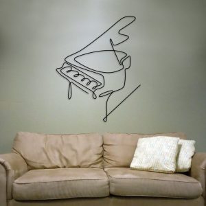 DINOZOZO Piano Metal Line Wall Art Pianist Music Room Recording Studio Business Custom Metal Signs