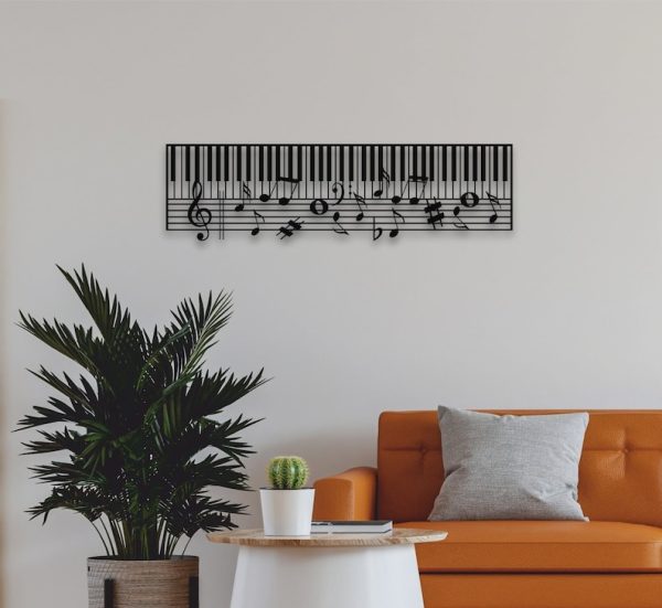 DINOZOZO Piano and Music Notes Pianist Music Room Recording Studio Business Custom Metal Signs