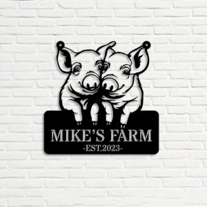 DINOZOZO Pig Farm Welcome Farm Animals Custom Metal Signs Gift for Farmer 2