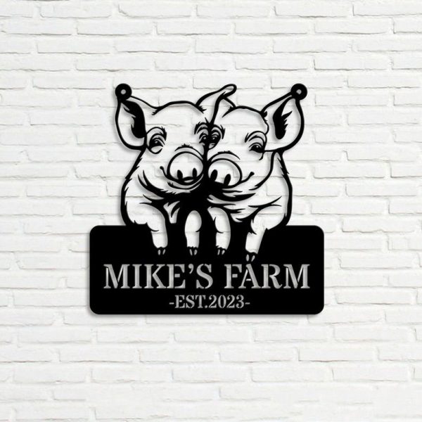 DINOZOZO Pig Farm Welcome Farm Animals Custom Metal Signs Gift for Farmer