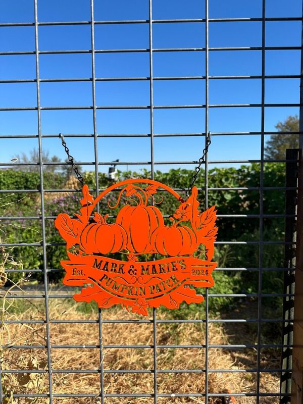 DINOZOZO Pumpkin Patch Fall Garden Welcome Custom Metal Signs Gift for Farmer