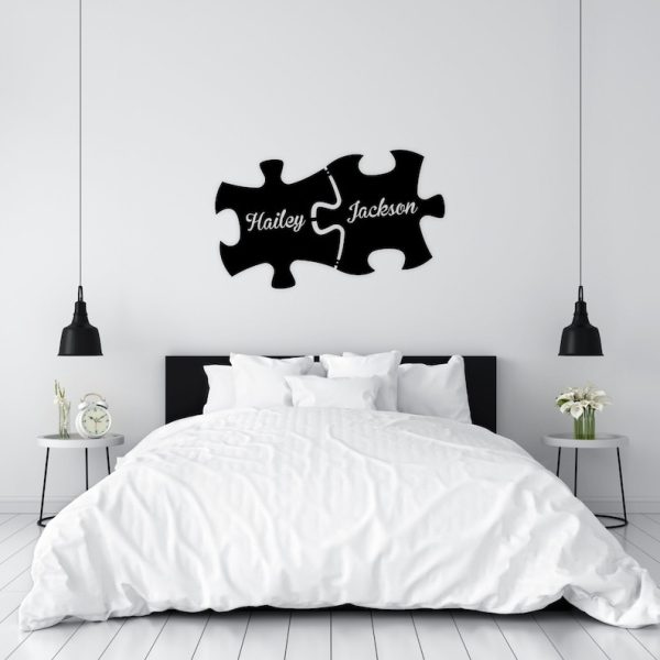 DINOZOZO Puzzle Piece Couples Wedding Valentine’s Day Anniversary Gift Custom Metal Signs