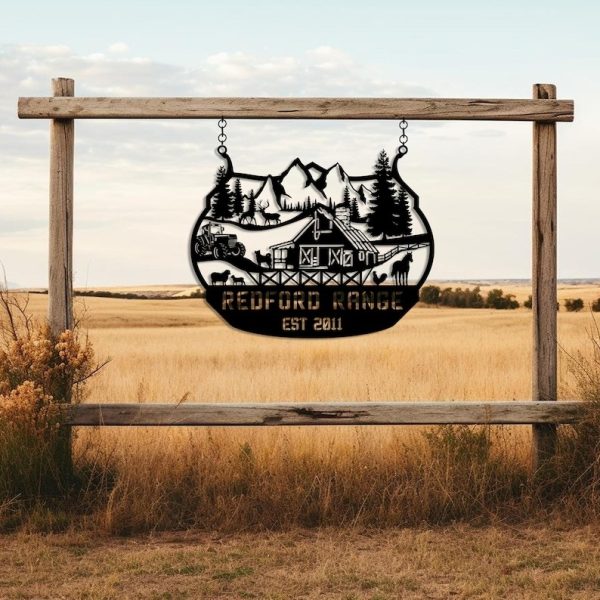 DINOZOZO Ranch Farmhouse Unique Family Custom Metal Signs Gift for Farmer