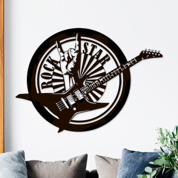 DINOZOZO Rock Star Electric Guitar Rock and Roll Music Room Recording Studio Business Custom Metal Signs