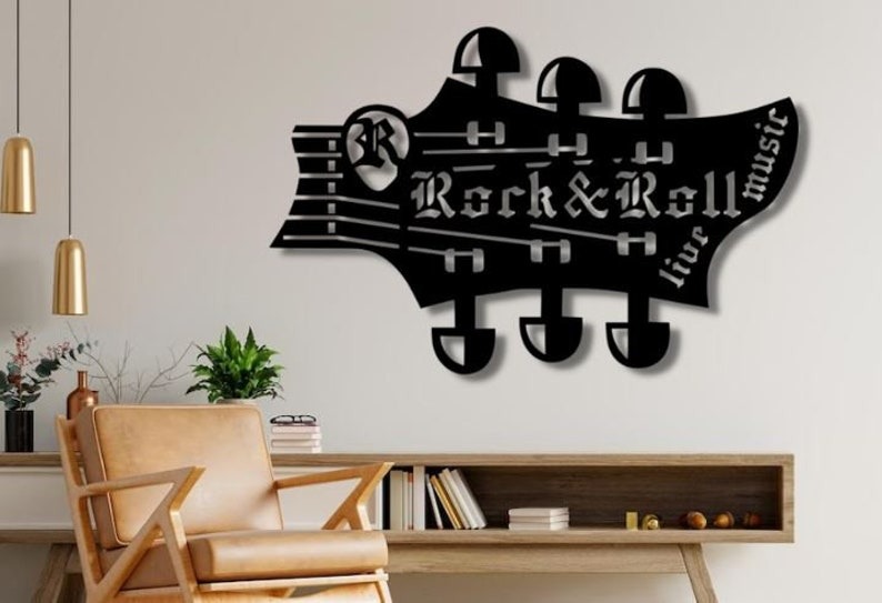 Wall sticker ROCK N ROLL  Wild Guitars with Rebellious Energy
