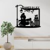 DINOZOZO Romantic Couple Motorcycle With Cats Wedding Valentines Day Anniversary Gift Custom Metal Signs3