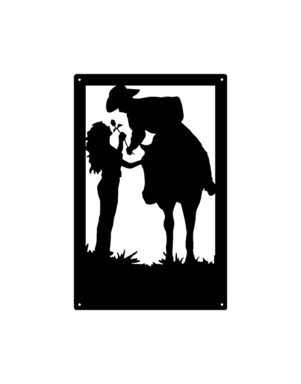 DINOZOZO Romantic Cowboy and Cowgirl with Horse Western Country Wedding Valentine’s Day Anniversary Gift Custom Metal Signs