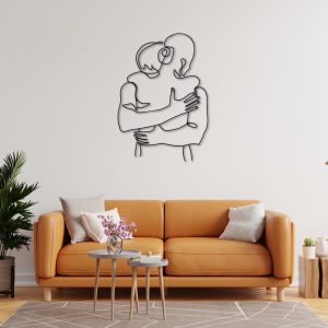 DINOZOZO Romantic Hugging Couple Minimalist Couple Anniversary Valentines Day Gift for Her Him Custom Metal Signs 3