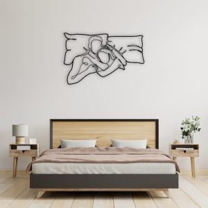 DINOZOZO Romantic Lying Couple Sensual Abstract Wall Sculpture Bedroom Decor Valentines Day Gift Custom Metal Signs 2