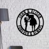 DINOZOZO Romantic Western Couple Cowboy and Cowgirl Valentines Day Engagement Wedding Anniversary Gift Custom Metal Signs3