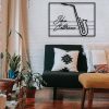 DINOZOZO Saxophone Sculpture Saxophone Lessons Class Business Custom Metal Signs 4