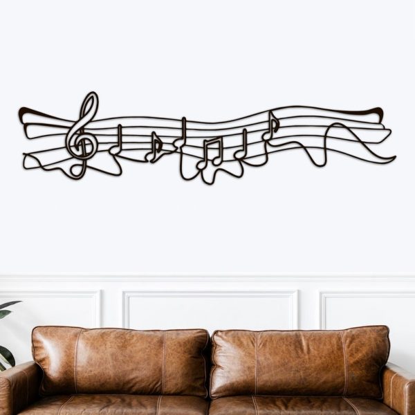 DINOZOZO Sheet Music One Line Art Minimalism Music Room Recording Studio Business Custom Metal Signs