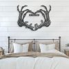 DINOZOZO Skeleton Hand Heart Name And Date Wedding Valentines Day Anniversary Gift Custom Metal Signs3