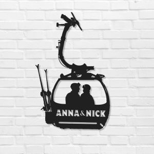 DINOZOZO Ski Lift Romantic Couple Wedding Valentines Day Anniversary Gift Custom Metal Signs5