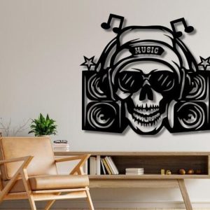 DINOZOZO Skull Head Stereo Music Room Recording Studio Business Custom Metal Signs